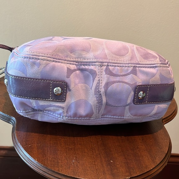 Coach f14711 Optic convertible Zoe bag shoulder bag   satchel  Lilac  rare color - Picture 12 of 17